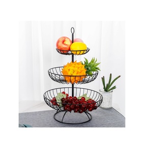 Two Tier Fruit Vegetable Kitchen Organizer Basket Trolley Metal Wire Fruit Vegetable Storage Basket Organizer for Kitchen - Product Image 6