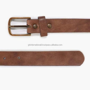 Best Quality Full Grain Cowhide <b>Men's</b> Fashion Leather Casual <b>Belt</b> <b>for</b> <b>Jeans</b> in Customized Sizes with Antique Brass Pin Buckle - Product Image 3