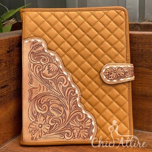 A4 Multifuncional Cremallera Mano Tooled Acolchado Cuero Documento Archivador Anillo Carpetas Personalizado Oficina Espiral Portafolio Organizador - Product Image 1