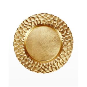 Placa de carga dorada de buena calidad, placa de carga redonda dorada personalizada, automodelada para mesa de cena de acero galvanizado - Product Image 4