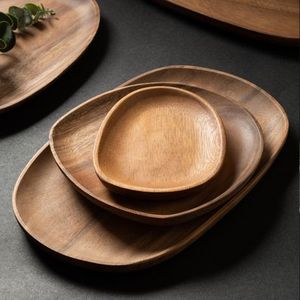 Conjunto de bandeja de servicio de madera hecha a mano pura entretenimiento de lujo de calidad premium con bandeja de servicio de diferentes tamaños para fiestas de eventos - Product Image 1