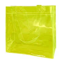 Sac fourre-tout transparent en PVC sur mesure de grande taille pour femmes |   Sac à main transparent néon imperméable, impression numérique UV personnalisable