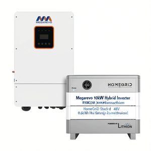 Invertisseur hybride Megarevo 10 kW R10KLNA avec pack de batteries au lithium HomeGrid Stack'd 9,6 kWh 48 V pour appareils électroménagers - Product Image 2