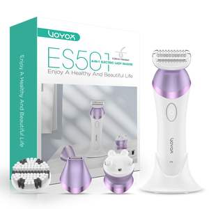 Afeitadora Eléctrica 4 en 1 para Mujer, Mini Recortadora de 2 Velocidades, Cepillo Facial, Masajeador Corporal y para la Línea del Bikini, Afeitadora Rotatoria - Product Image 2