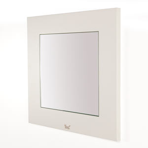 Miroir mural carré en bois blanc Akismal M, style contemporain pour mariage - Léger, durable et écologique - Product Image 2