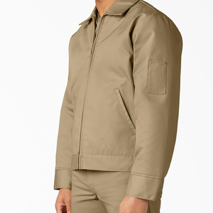 OEM personnalisé hommes toile Safari veste décontracté extérieur Streetwear lavé vintage col rabattu surdimensionné avant imperméable à l'eau - Product Image 4