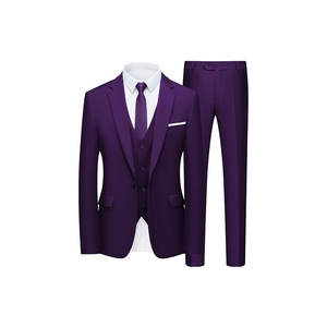 Traje de Negocios de Doble Botonadura, Talla Grande, Delgado, Cómodo, de Color Sólido y Transpirable - Product Image 1