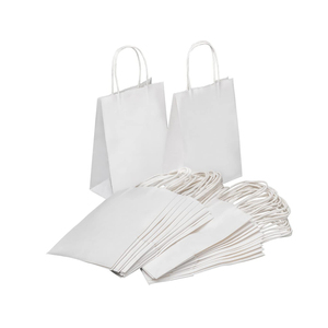 Sac en papier réutilisable PYC avec logo personnalisé pour vêtements à provisions avec poignée Sac en papier à provisions artisanal à prix de gros avec poignées - Product Image 1