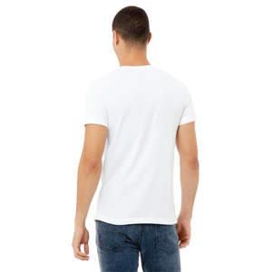 OEM Custom Unisex <b>White</b> V-Neck T-<b>Shirt</b> - 100% Airlume Cotton, 32 Single, 4.2 Oz, <b>Short</b> <b>Sleeve</b> - Product Image 3