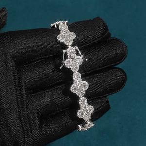 Nouveauté 12mm VVS Moissanite Diamant Plaqué Or 925 Bracelet Croix En Argent Sterling De Luxe Bijoux Haut De Gamme Au Prix Le Plus Bas - Product Image 1