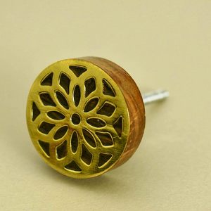 Antique Round Modern Wooden Brass Door <b>Knobs</b> <b>for</b> Home <b>Dresser</b> Door Cabinet Furniture Decorative Kitchen Wardrobe Handle <b>Knobs</b> - Product Image 4