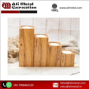 เชิงเทียนไม้ธรรมชาติเชิงเทียนแบบเรียบง่ายของขวัญเป็นครั้งคราว - Product Image 5