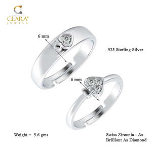 NOVAMART Fine Premium 925 Pure Sterling <b>Silver</b> <b>Men's</b> <b>Ring</b> Rhodium Plated with Diamond and Zircon Inlay Perfect Gift for Couples - Product Image 5