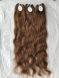 Venta al por mayor 20 ''mechones ondulados templo indio extensiones vírgenes 11A cutícula alineada solo donante suave crudo indio proveedor Color #5 - Product Image 3
