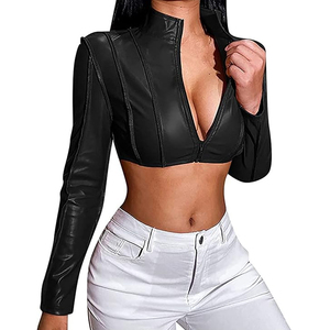 Nouvelle mode de veste en cuir confortable pour femmes vêtements d'hiver vestes en cuir courtes pour femmes - Product Image 1