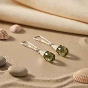 ต่างหูเงินแท้ 925 ประดับพลอยสีเขียวอเมทิสต์ สำหรับผู้หญิง-ของขวัญแฟชั่น - Product Image 3