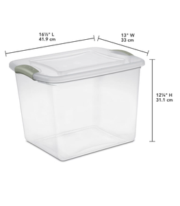 Contenedores de almacenamiento de plástico resistentes y apilables Inyección de base visible Forma rectangular de PP para organización de almacenamiento - Product Image 3