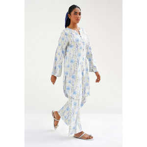 Ensemble coordonné imprimé en coton et viscose KST-43356, haut chic pour tous les jours, idéal pour le printemps/été, fabriqué en tissu chiffon - Product Image 3