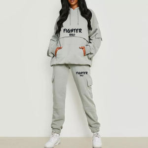 Tenue pull à capuche surdimensionné sweat à capuche zippé grande taille femmes vêtements OEM ODM logo personnalisé en gros - Product Image 3