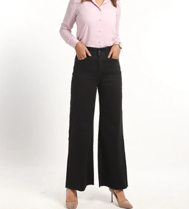 Prix usine 100% coton respirant femmes jean ample jambe droite Denim pantalon large jambe personnalisé pantalon pour décontracté Streetwear - Product Image 4