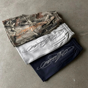 Shorts en molleton français unisexe en gros, poches en os de camée, haute qualité, grammage lourd, shorts à double couche personnalisés - Product Image 1