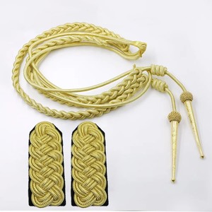 Aiguillette de hombro decorativo con cordón trenzado y puntas Aiguillette ceremonial dorado para uniforme formal o ropa de desfile - Product Image 5