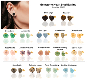 ต่างหูอควา Chalcedony สไตล์มินิมอลลิสต์เคลือบทองรูปหัวใจ12มม. สำหรับเป็นของขวัญ - Product Image 2