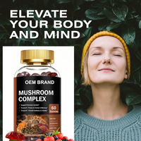 Vitaddiscovery Gommes aux champignons biologiques sans sucre 10 en 1 Lions Mane Reishi Vitamines pour l'immunité Supplément cérébral