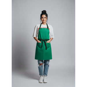 Tablier de cuisine vert pour enfants, style bavoir de boucher japonais, pour la peinture, le nettoyage, pour chef, barbier, restaurant, en coton - Product Image 1