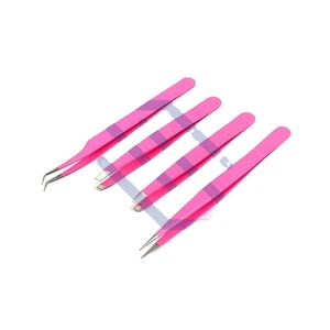 Ultra Shaped Stainless Steel Beauty Hair <b>Eyebrow</b> Plucker Shaper <b>Tweezers</b> Slanted Tip for Facial Hair Removal Available in Pink - Product Image 1