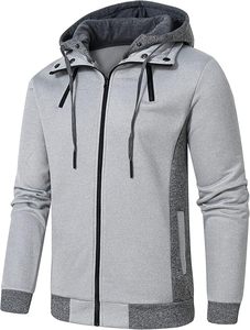 Veste à capuche pour homme sur mesure de haute qualité, coupe classique, double fermeture éclair, col roulé, sweat-shirt en polaire, vêtement d'extérieur brodé pour l'hiver - Product Image 2