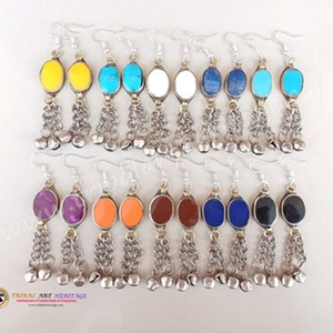 ต่างหูชาติพันธุ์อัฟกานิสถาน kuchi เครื่องประดับทำด้วยมือของชนเผ่า Boho เก๋ไก๋ต่างหูสำหรับวัฒนธรรมและสวมใส่ทุกวัน - Product Image 4