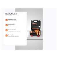 Kit de perceuse à batterie en acier au carbone 22 pièces avec accessoires de perçage, outils d'entretien domestique OEM dans un coffret rigide