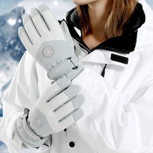 Guantes de esquí impermeables de invierno Tecnología de pantalla táctil Guantes térmicos cálidos forrados de lana para snowboard Correr Ciclismo Poliéster - Product Image 3
