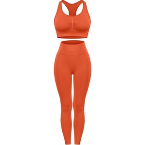 Vente en gros de deux pièces soutien-gorge et leggings de yoga gym ensemble de yoga fitness pour femmes 2025 - Product Image 4