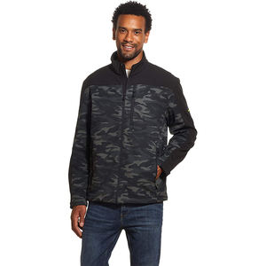 Veste décontractée chaude pour homme, en tissu souple tissé, à col montant, avec logo sur le devant, coupe-vent, imperméable, respirante, pour l'extérieur - Product Image 4