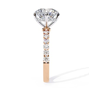 Bague de fiançailles en or jaune 10K 14K 18K ou argent sterling, sertie de zircon VVS cultivé en laboratoire certifié IGI, taille brillant personnalisée, pour soirée - Product Image 4