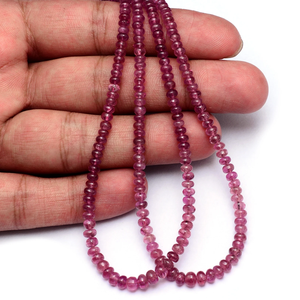 Turmalina Rubelita de 3mm-5mm, Cuentas Sueltas Redondas y Lisas, Turmalina Rosa Natural, Piedra Preciosa, Cuentas Sueltas para la Fabricación de Joyas - Product Image 2
