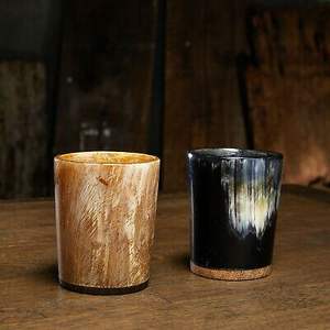 Offre Spéciale Premium Durable Élégant Élégant Naturel Corne Couleur Buffalo Corne Verres Tasses Poli Style Nautique pour CRAFT - Product Image 5
