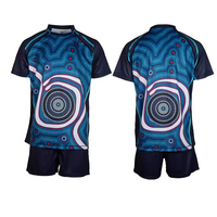 Ropa de fútbol de rugby personalizada Camiseta transpirable de estilo indígena con estampado de leopardo 3D Uniforme de rugby de talla grande