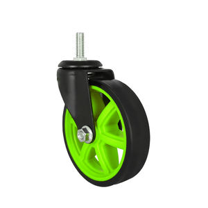 Roue pivotante en TPR de 4 pouces, tige filetée de 3/8'', support électrique noir, roue silencieuse pour armoire à outils - Product Image 1