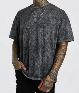 T-shirt surdimensionné vintage en coton 100% de haute qualité pour homme, lavage à l'acide, logo vintage, longueur longue, sublimation, 2025 - Product Image 4