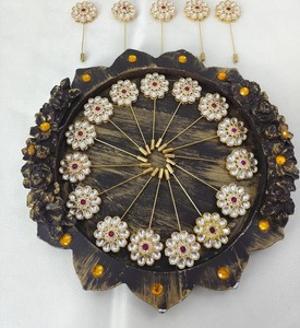Kundan <b>Brooch</b> for Wedding Ceremony Bridal <b>Pin</b> Accessories Return Gift Welcome Gift Wedding Favor Party Wear <b>Brooch</b> for Guests - Product Image 4