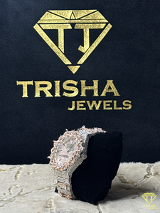 Reloj de diamantes cultivados en laboratorio Iced Out para hombre, reloj de pulsera de Hip Hop de cristal completo, reloj chapado en oro personalizado, marca Trisha Jewels - Product Image 4