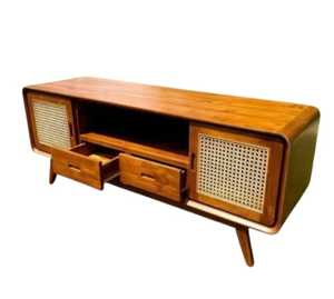 Mueble de Madera Maciza de Teca con Cajones de Ratán - Product Image 2