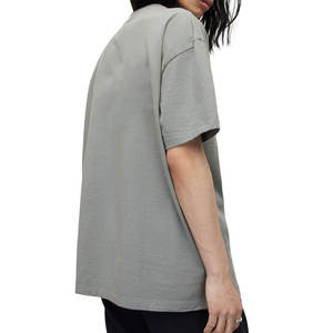 Camiseta de algodón pesado liso de clasificación superior Camiseta de cuello falso con logotipo estampado personalizado Unisex Camiseta de gran tamaño para hombre - Product Image 5