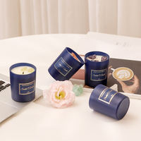 Bougie parfumée de luxe en cire de soja, personnalisée en verre, avec boîte cadeau, parfum d'ambiance pour la maison, pour anniversaire et Noël