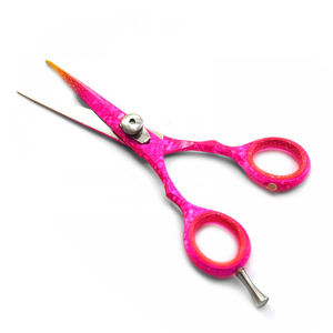 กรรไกรตัดผมมืออาชีพ ขนาด 5.5 นิ้ว สีชมพู สแตนเลส ขอบหยัก สำหรับร้านเสริมสวย - Product Image 2