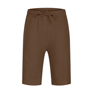 Logo personnalisé OEM Design 100% Lilen Short de surf avec cordon de serrage de couleur marron uni pour hommes pour l'entraînement du Bangladesh - Product Image 1