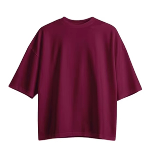 T-shirt à épaules tombantes 100% coton pour hommes Coupe surdimensionnée Séchage rapide Respirant Fil court teint Techniques lavées - Product Image 1